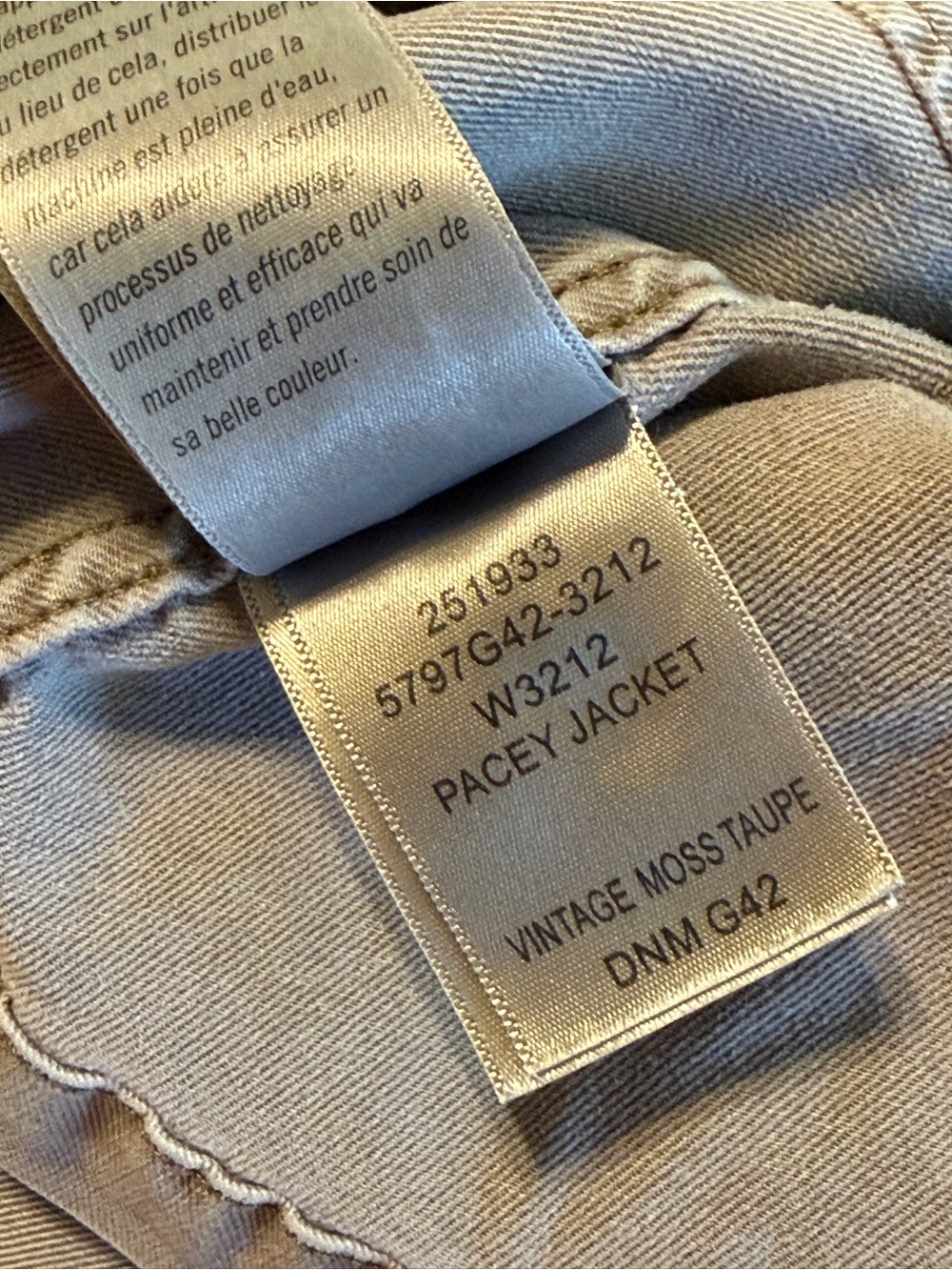 PAIGE Pacey Collared Jacket Vintage Moss Taupe  women’s L Large stretch - Picture 6 of 9